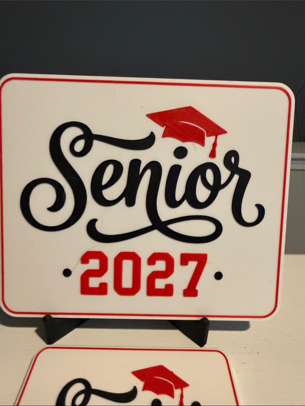 Senior 2027 signs and coaster - Red and Black Graduation gifts - Picture 5 of 7